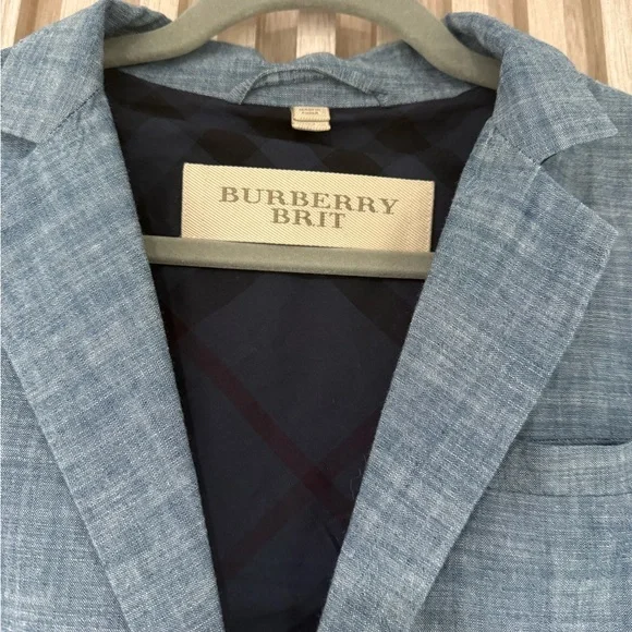Burberry Blue Blazer Tailored Suit Jacket